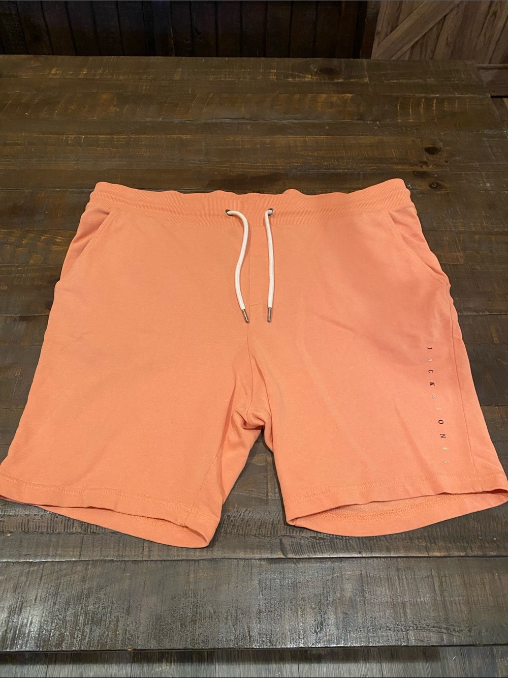 Jack & Jones Jeans Intelligence Coral Orange Sweatshorts - Large - 100% Cotton